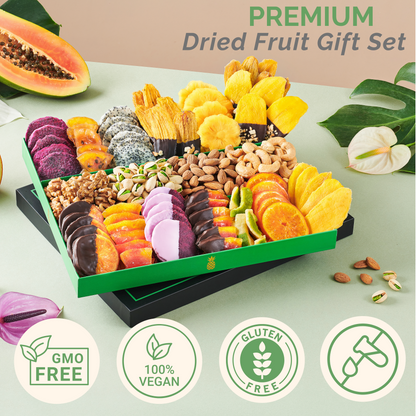 Chocolate Deluxe Dried Fruit & Nut Gift Box  | 37oz | 18 Gourmet Snacks for a Flavorful Escape