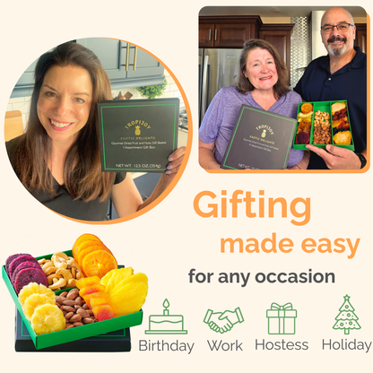 Tropical Dried Fruit & Nut Gift Box | 12.5oz | 7 Gourmet Snacks for a Flavorful Escape