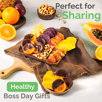 Tropical Dried Fruit & Nut Gift Box featuring Chocolate Orange | 12.5oz | 7 Gourmet Snacks for a Flavorful Escape 🍍