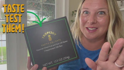 Tropical Dried Fruit & Nut Gift Box | 12.5oz | 7 Gourmet Snacks for a Flavorful Escape