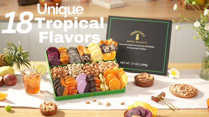 Chocolate Deluxe Dried Fruit & Nut Gift Box  | 37oz | 18 Gourmet Snacks for a Flavorful Escape