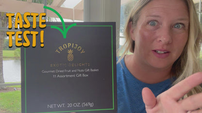 Tropical Dried Fruit & Nut Gift Box | 20oz | 11 Gourmet Snacks for a Flavorful Escape